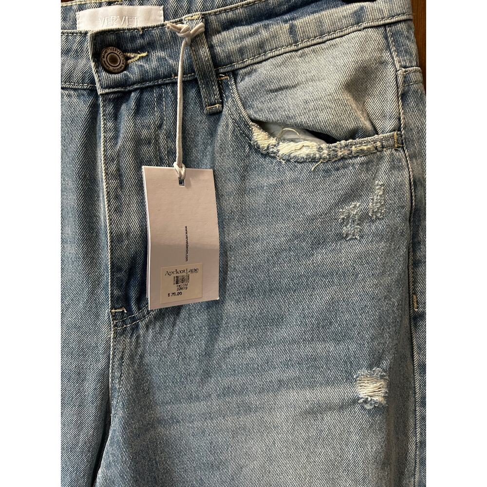 NWT Vervet Leslie 90's Vintage Flare Jeans Distressed Size 29 Light Wash - Picture 6 of 12